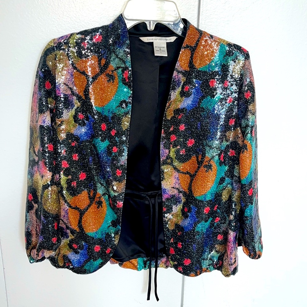 Diane Von Furstenberg sequin jacket/blazer. Size 4